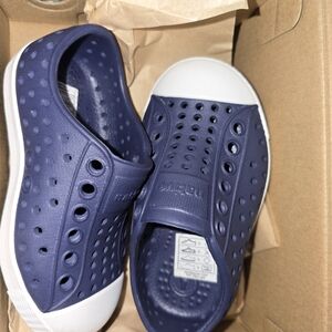 Native Kids Shoes in Navy and White